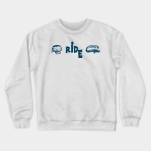 Vintage Bike Elements  with pedal, crank and bell. Ride a Bike and Enjoy the moment Crewneck Sweatshirt